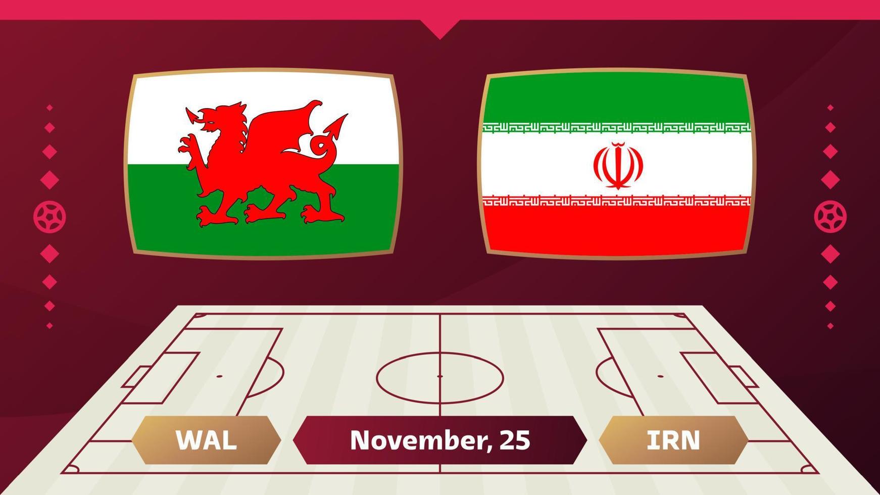 jogo País de Gales x Irã. partida do campeonato mundial de futebol 2022  contra equipes no